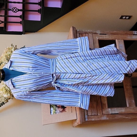 INC International Concepts Blue Striped Dress - Picture 1 of 7